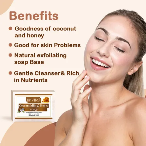 Doviko Organic Coconut Milk & Honey Soap - Pack of 6 (750 g) alternate view Doviko Organic Coconut Milk & Honey Soap - Pack of 6 (750 g) alternate view