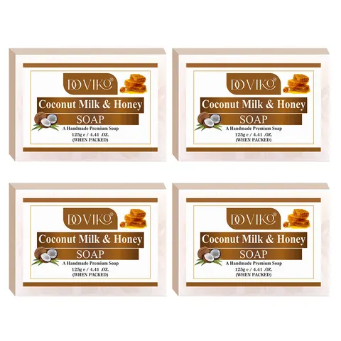 Doviko Organic Coconut Milk & Honey Soap - Pack of 4 (500 g) Doviko Organic Coconut Milk & Honey Soap - Pack of 4 (500 g)