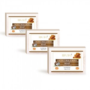 Doviko Coconut Milk & Honey Soap - Front - Pack of 3 (375gm)