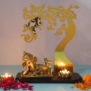 Ganesha below Divine Tree