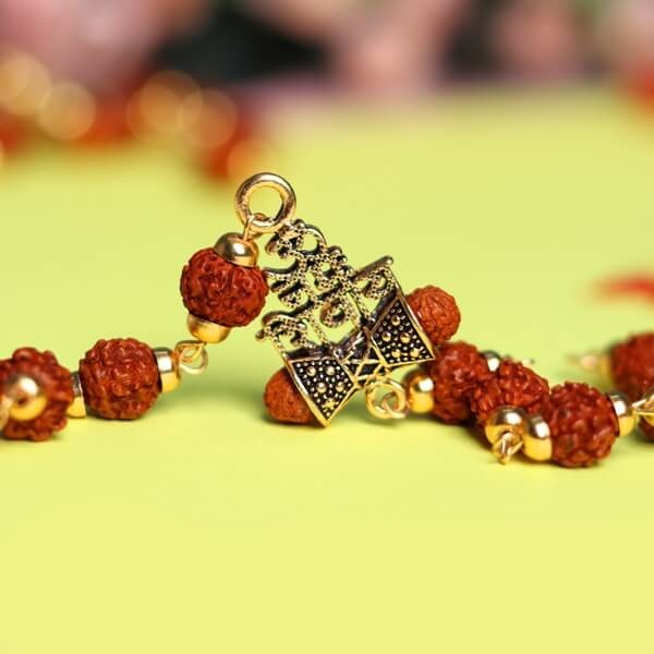 Buy Gold Plated Rudraksha Bracelet At Discounted Price – Hare krishna Mart